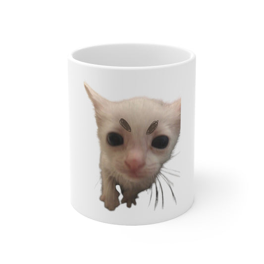 silly angry cat mug.